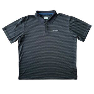 Columbia Utilizer Polo Short Mens 2X Omni Shade Wicking Black Striped